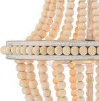 Natural And White Candle Style Three Light Metal Dimmable Chandelier