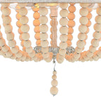 Natural And White Candle Style Three Light Metal Dimmable Chandelier