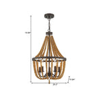 Brown And Black Candle Style Five Light Metal Dimmable Chandelier