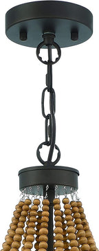 Brown And Black Candle Style Five Light Metal Dimmable Chandelier