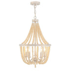 Gold And White Candle Style Five Light Metal Dimmable Chandelier