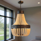 Black And Gold Candle Style Five Light Metal Dimmable Chandelier