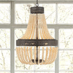Black And Gold Candle Style Five Light Metal Dimmable Chandelier