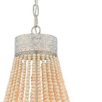 Gold And White Candle Style Five Light Metal Dimmable Chandelier