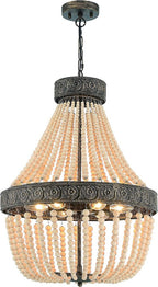 Black And Gold Candle Style Six Light Metal Dimmable Chandelier