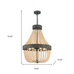 Black And Gold Candle Style Six Light Metal Dimmable Chandelier