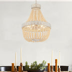 Gold And White Candle Style Six Light Metal Dimmable Chandelier