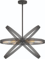 Black And Gold Kitchen Island Six Light Metal Dimmable Chandelier