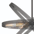 Black And Gold Kitchen Island Six Light Metal Dimmable Chandelier