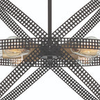 Black And Gold Kitchen Island Six Light Metal Dimmable Chandelier