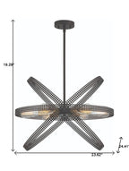 Black And Gold Kitchen Island Six Light Metal Dimmable Chandelier