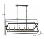Black And Gold Kitchen Island Six Light Metal Dimmable Chandelier
