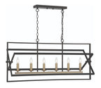 Black And Gold Kitchen Island Six Light Metal Dimmable Chandelier