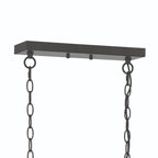 Black And Gold Kitchen Island Six Light Metal Dimmable Chandelier