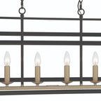 Black And Gold Kitchen Island Six Light Metal Dimmable Chandelier
