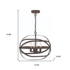 Bronze Candle Style Four Light Metal Dimmable Chandelier
