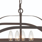 Bronze Candle Style Four Light Metal Dimmable Chandelier