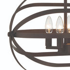 Bronze Candle Style Four Light Metal Dimmable Chandelier