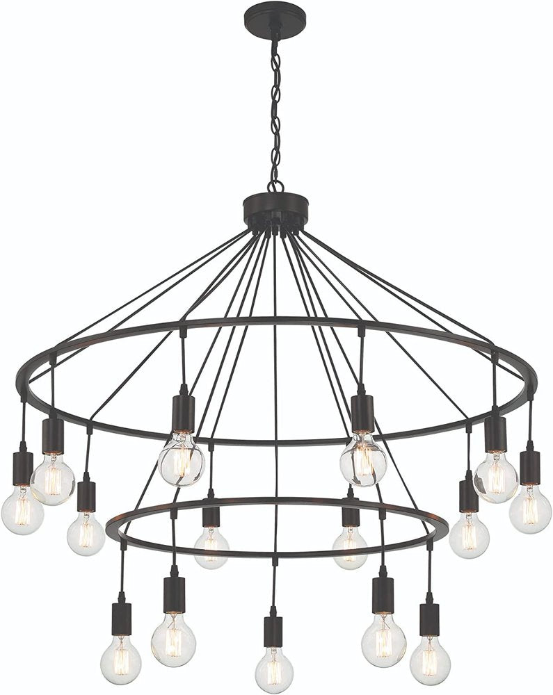 Black Candle Style Multi Light Metal Dimmable Chandelier