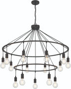 Black Candle Style Multi Light Metal Dimmable Chandelier