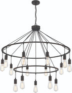 Black Candle Style Multi Light Metal Dimmable Chandelier