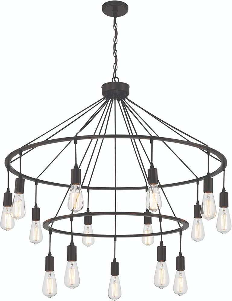 Black Candle Style Multi Light Metal Dimmable Chandelier