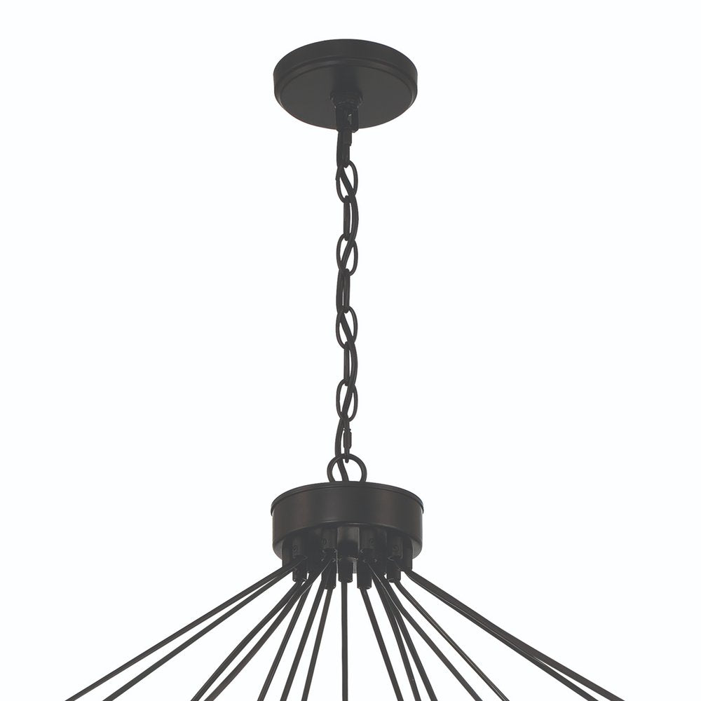 Black Candle Style Multi Light Metal Dimmable Chandelier