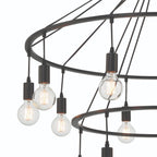 Black Candle Style Multi Light Metal Dimmable Chandelier