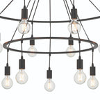 Black Candle Style Multi Light Metal Dimmable Chandelier