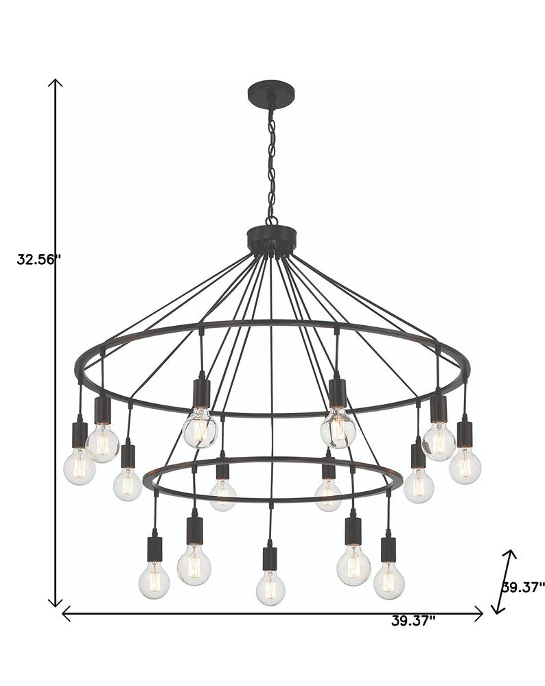 Black Candle Style Multi Light Metal Dimmable Chandelier