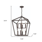 Bronze Candle Style Eight Light Metal Dimmable Chandelier