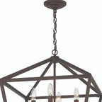 Bronze Candle Style Eight Light Metal Dimmable Chandelier