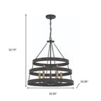 Black And Gold Candle Style Five Light Metal Dimmable Chandelier