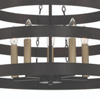 Black And Gold Candle Style Five Light Metal Dimmable Chandelier