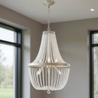 Silver Candle Style Six Light Metal Dimmable Chandelier