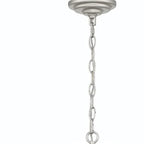 Silver Candle Style Six Light Metal Dimmable Chandelier