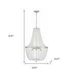 Silver Candle Style Six Light Metal Dimmable Chandelier