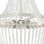 Silver Candle Style Six Light Metal Dimmable Chandelier