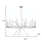 Silver Candle Style Multi Light Metal Dimmable Chandelier