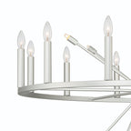 Silver Candle Style Multi Light Metal Dimmable Chandelier
