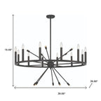 Black Candle Style Multi Light Metal Dimmable Chandelier