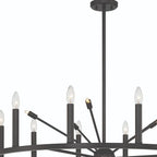 Black Candle Style Multi Light Metal Dimmable Chandelier