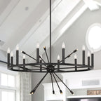 Black Candle Style Multi Light Metal Dimmable Chandelier