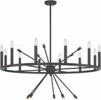 Black Candle Style Multi Light Metal Dimmable Chandelier