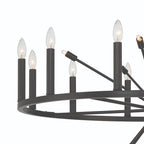Black Candle Style Multi Light Metal Dimmable Chandelier