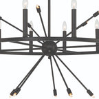 Black Candle Style Multi Light Metal Dimmable Chandelier
