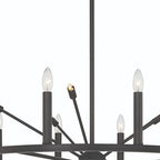 Black Candle Style Multi Light Metal Dimmable Chandelier