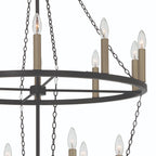 Black And Gold Candle Style Multi Light Metal Dimmable Chandelier