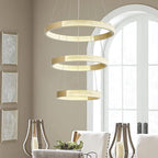 Gold Candle Style Three Light Metal LED Dimmable Chandelier