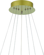 Gold Candle Style Three Light Metal LED Dimmable Chandelier